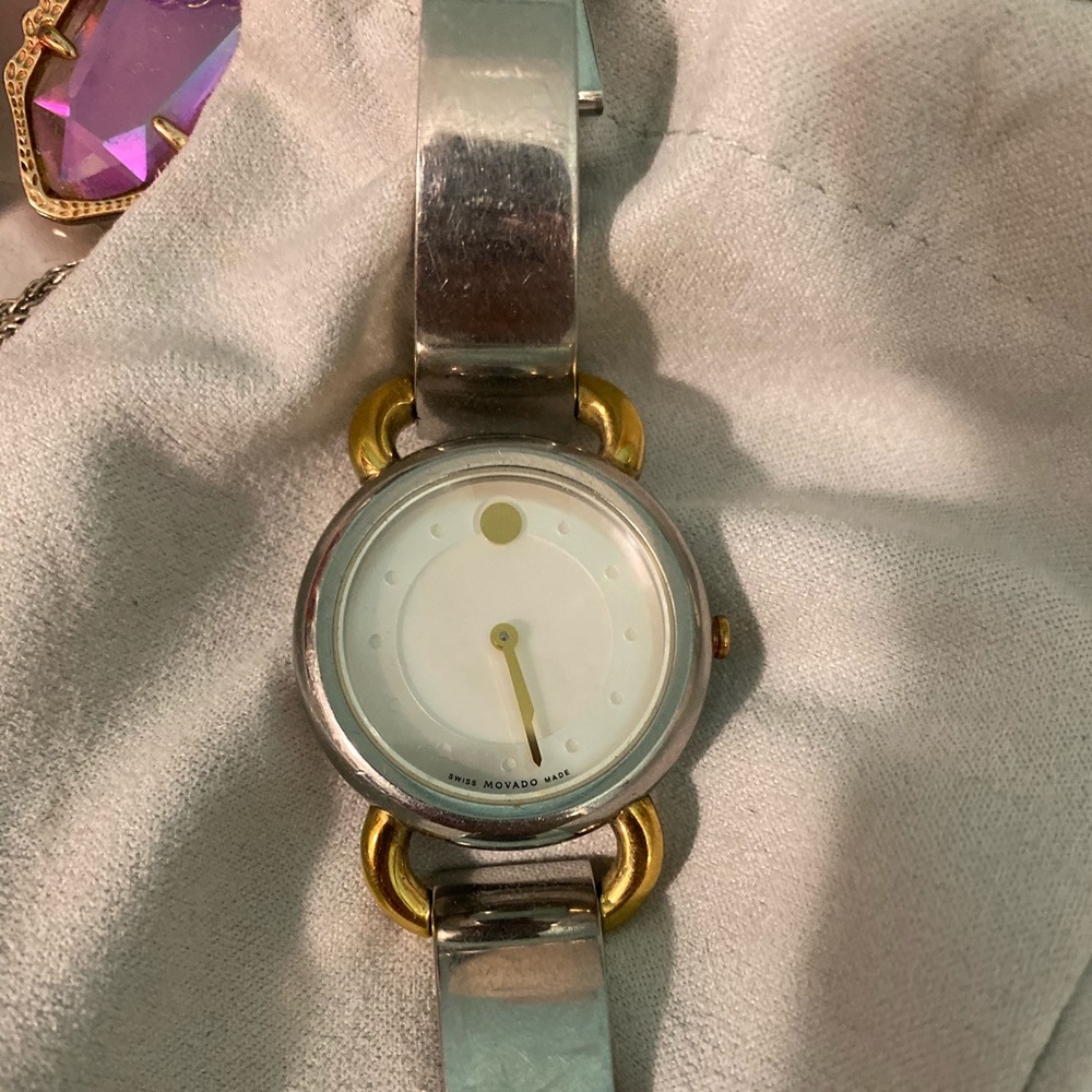 Two tone movado watch